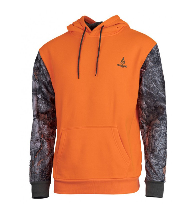 Sweat orange capuche 