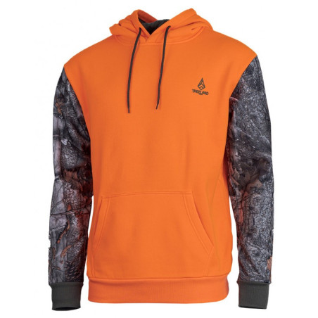 Sweat orange capuche 