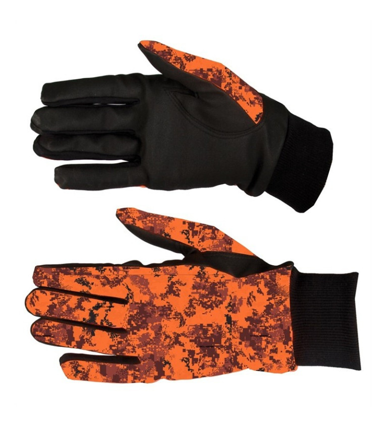 Gants pixels orange 