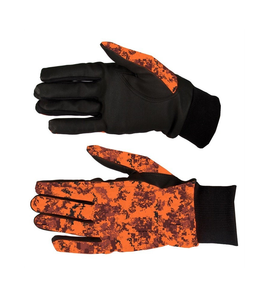 Gants pixels orange 