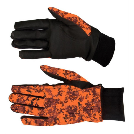 Gants pixels orange 