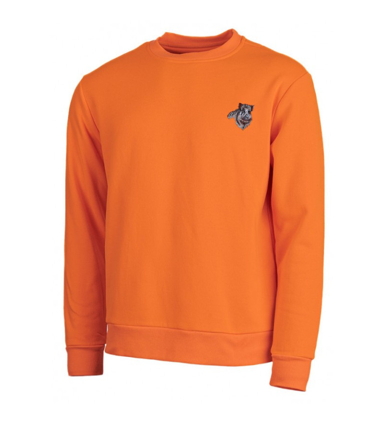 Sweat kid orange broderie sanglier 