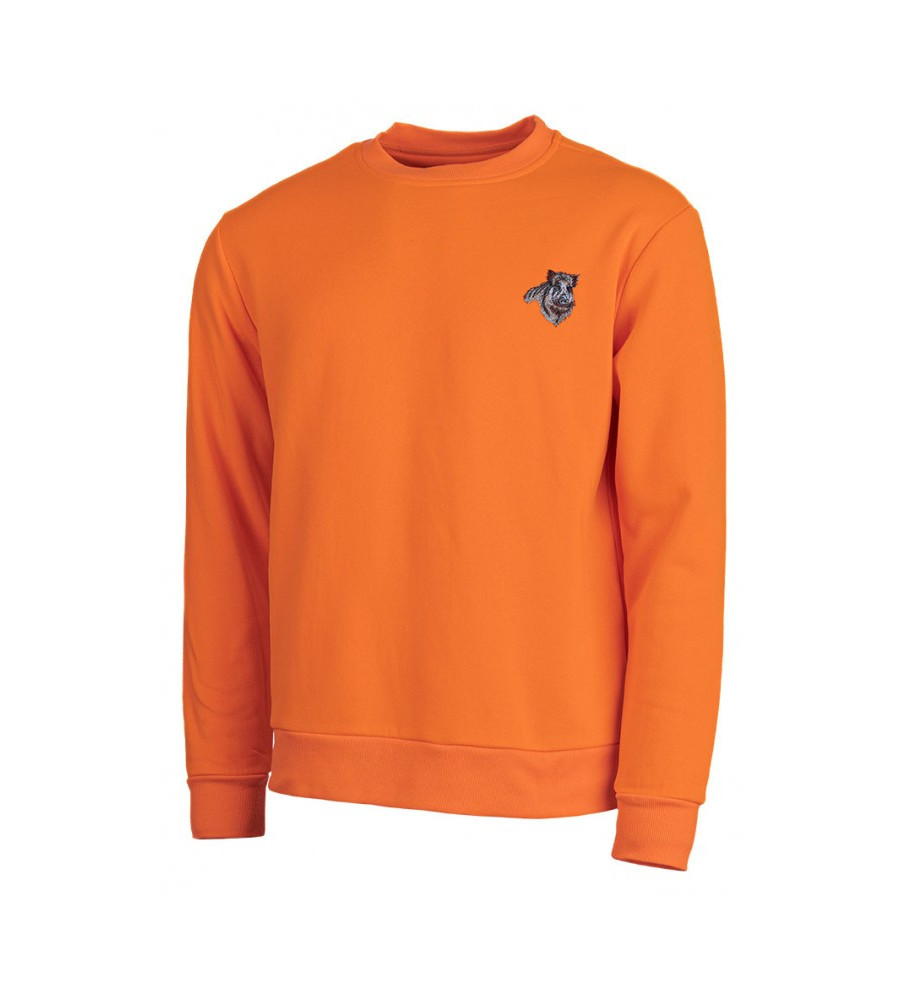 Sweat kid orange broderie sanglier 