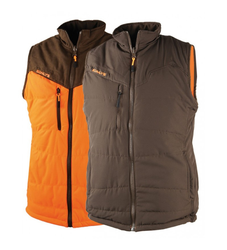 Gilet reversible marron/orange Thermo-hunt 