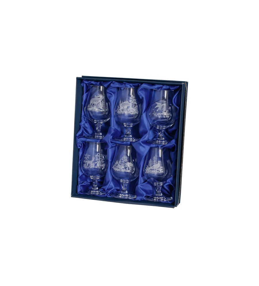 Coffret 6 verres à spiritueux cristal