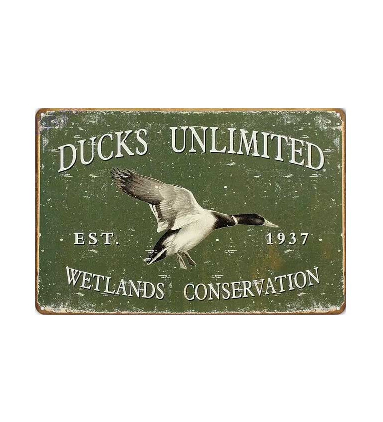 Plaque décorative métal Ducks Unlimited vintage