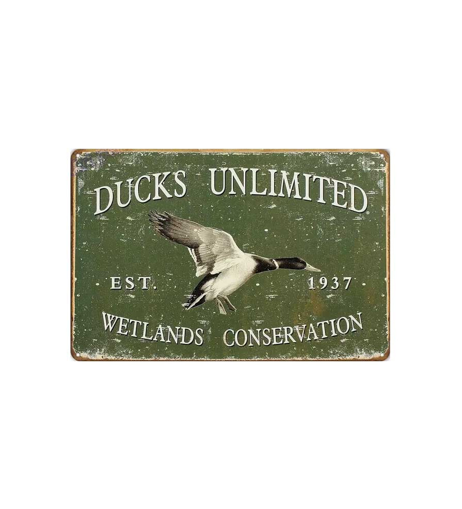 Plaque décorative métal Ducks Unlimited vintage