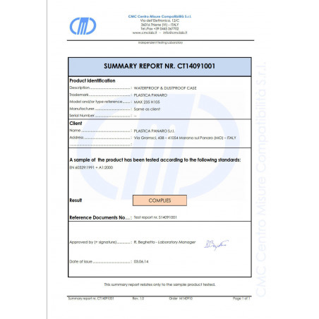 Mallette Waterproof Max 235 x 180 x h 106 mm - Plastica Panaro 