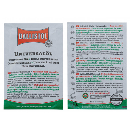 Boîte de 10 lingettes huile universelle - Ballistol 