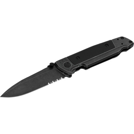 Couteau pliant walther q5 steel frame folder blackwash serrated 