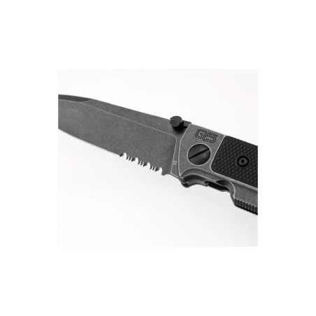 Couteau pliant walther q5 steel frame folder blackwash serrated 