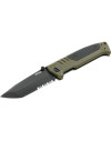 Couteau pliant walther pdp tanto folder od green - partiellement crantee 