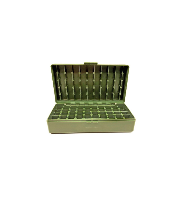 Boite de rangement verte 50 munitions cal 45 acp 