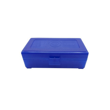 Boite de rangement bleue 50 munitions cal 357 