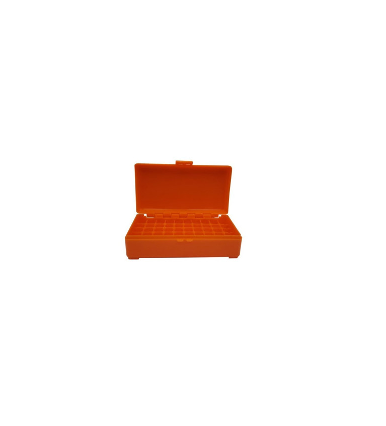 Boite de rangement orange 50 munitions cal 9mm 