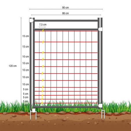 Portillon électrifiable 1.20 x 0.90 m 