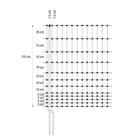 Filet volaille piquets renforcés, 1.10 x 25 m 