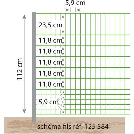 Filet électrifiable, 1,12 m - 50m , pour volaille BEAUMONT 