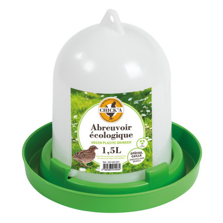 Abreuvoir plastique ligne verte pour caille 1.5L 