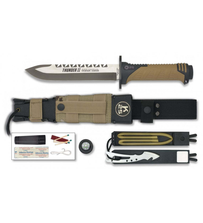 Couteau droit de survie K25 Thunder II 