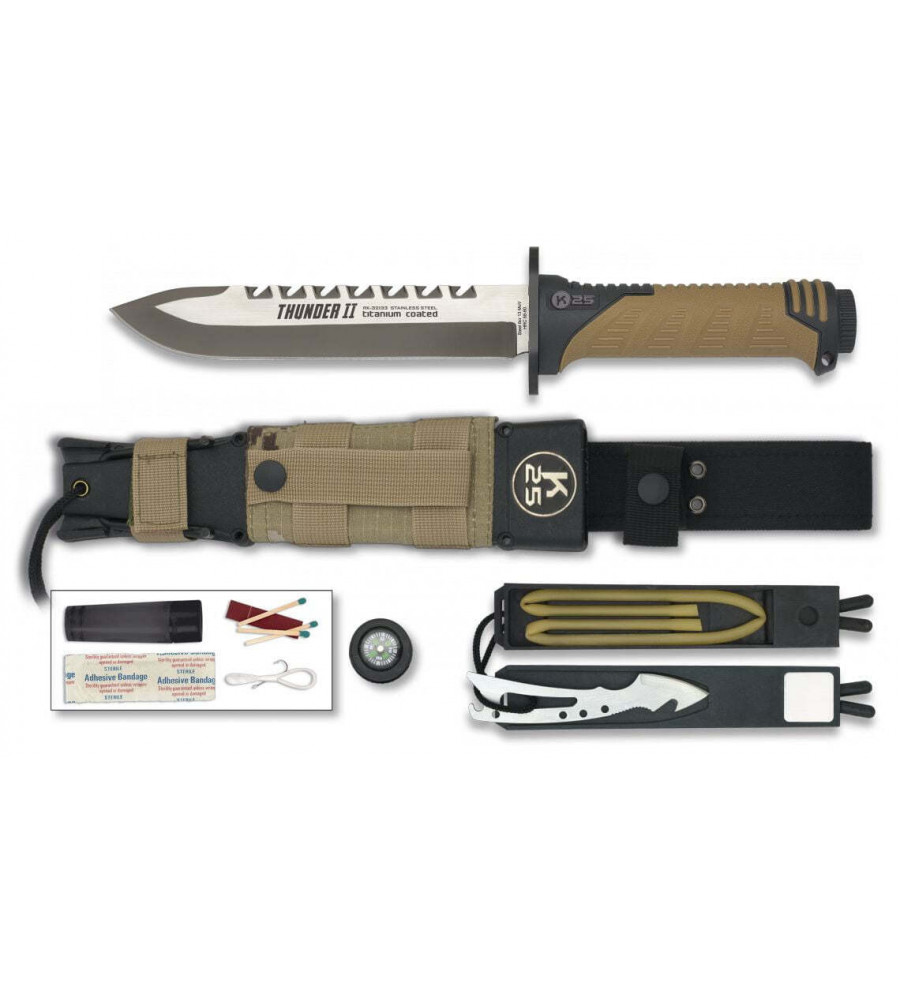 Couteau droit de survie K25 Thunder II 