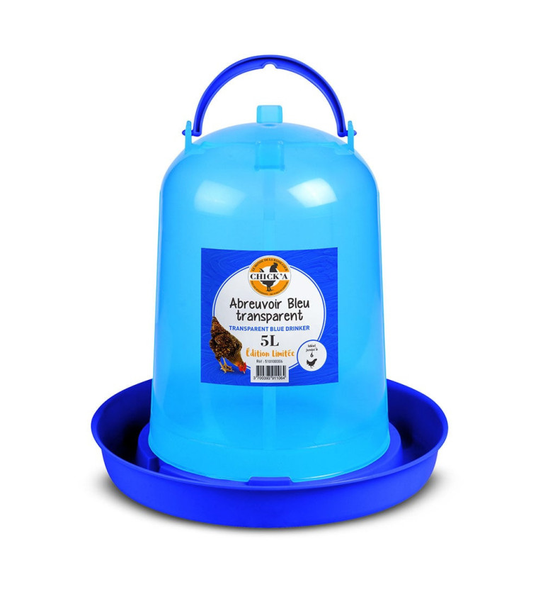 Abreuvoir bleu transparent 5L 