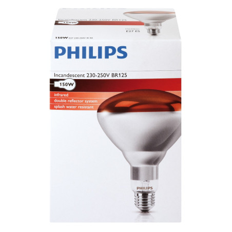 Ampoule PHILIPS IR à vis rouge 150W 