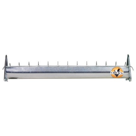 Mangeoire en acier galvanisé à grille mobile 50 cm pour 20 poussins 