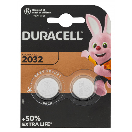 Pack de 2 piles CR2032 lithium 3 volts - Duracell 