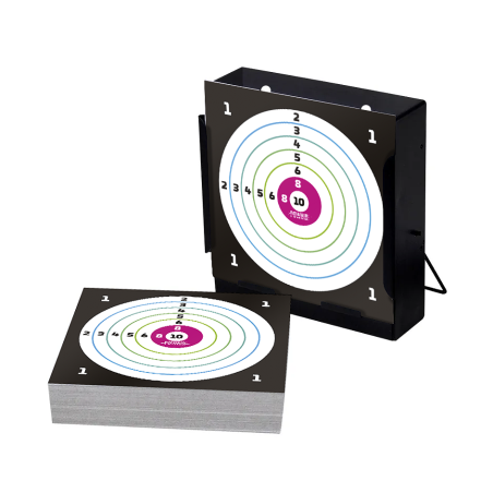 Porte-cible 14x14cm + 100 cibles 