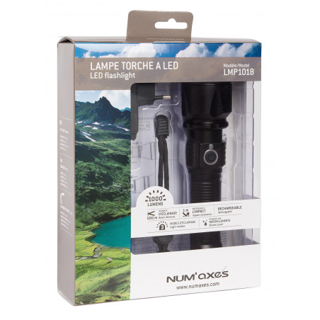 Lampe Tactique rechargeable NUM'AXES Led 1000 lumens 