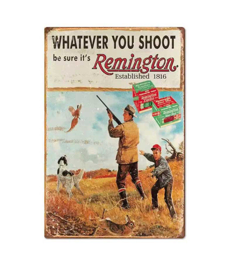 Plaque décorative métal Remington Shoot