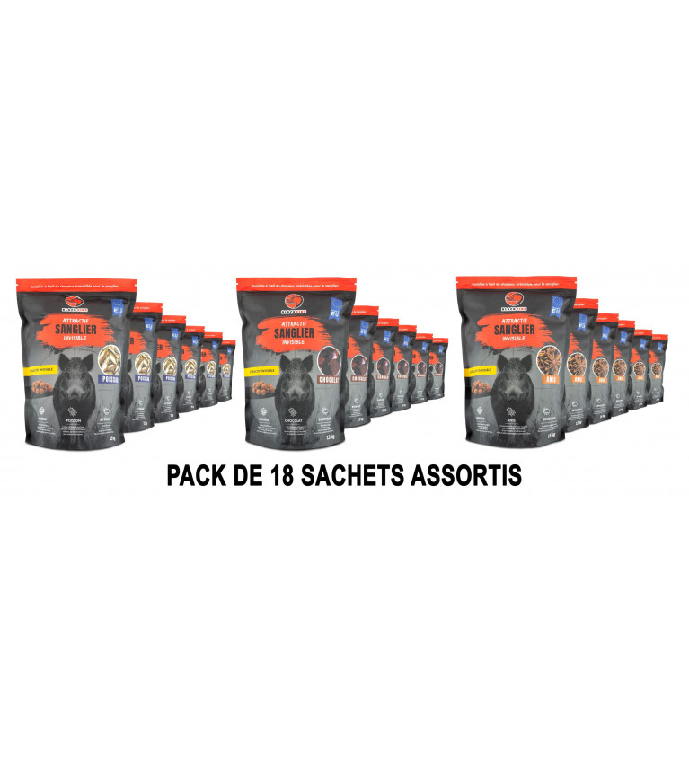 PACK 3 arômes - Attractif BLACK FIRE Invisible pour sanglier 