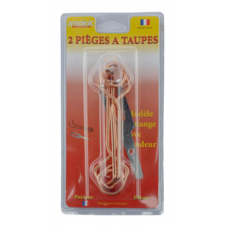 Pièges à taupes modèle Putange avec tendeur - Lot de 2 