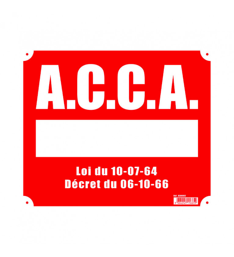 Panneau ''A.C.C.A.'' 30 x 25 cm akylux