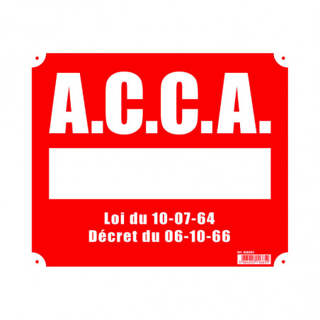 Panneau ''A.C.C.A.'' 30 x 25 cm akylux