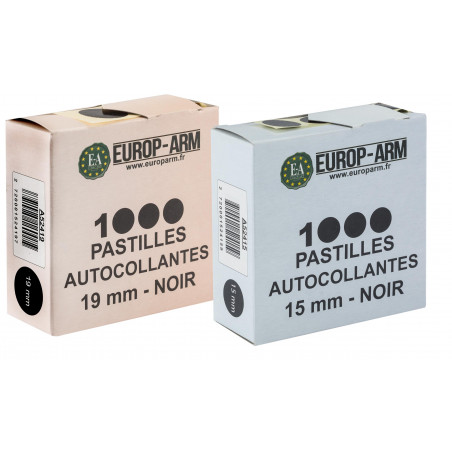 Pastilles autocollantes noires diam. 15 ou 19 mm 