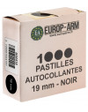 Pastilles autocollantes noires diam. 15 ou 19 mm 