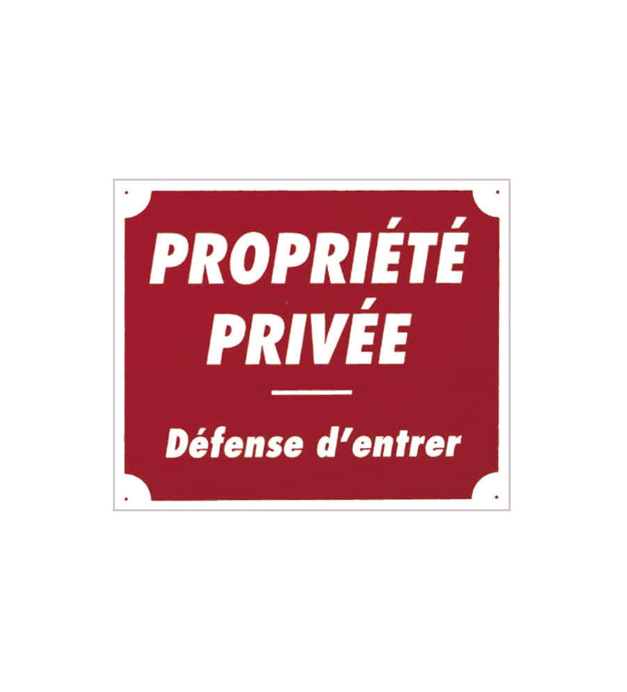 Panneau akilux ''Propriété privée'' 30 x 25 cm 