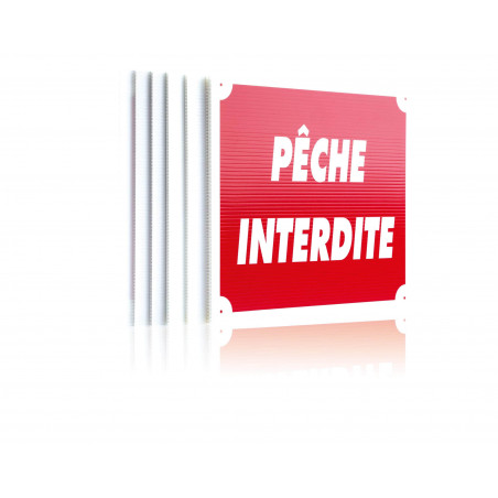 Panneau ''Pêche interdite'' 30 x 25 cm 