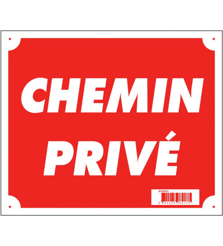 Panneau ''Chemin privé'' 30 x 25 cm