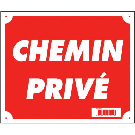 Panneau ''Chemin privé'' 30 x 25 cm