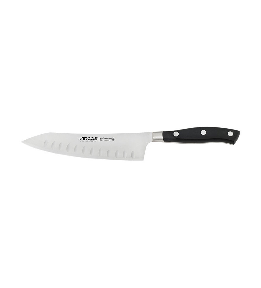 Couteaux de découpe Arcos Rocking Santoku - Riviera Noir 18 cm 